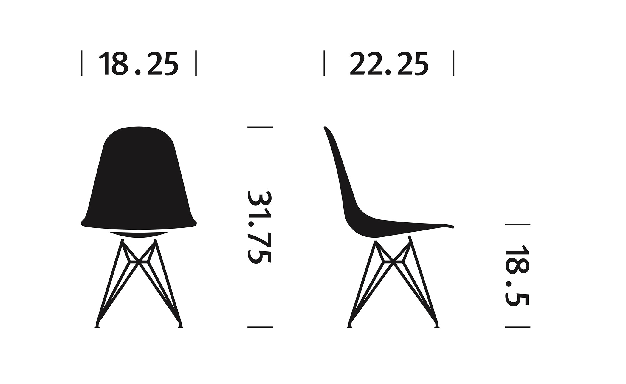 eames&reg; upholstered side chair with wire base