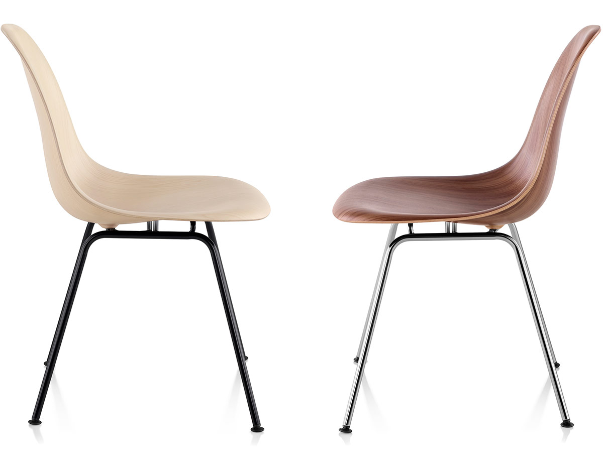eames® molded wood side chair with 4 leg base