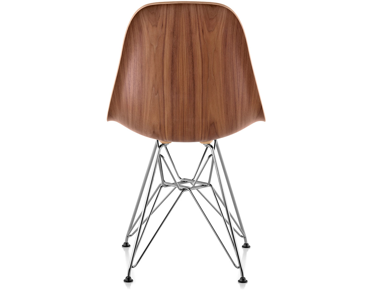 eames&reg; molded wood side chair with wire base