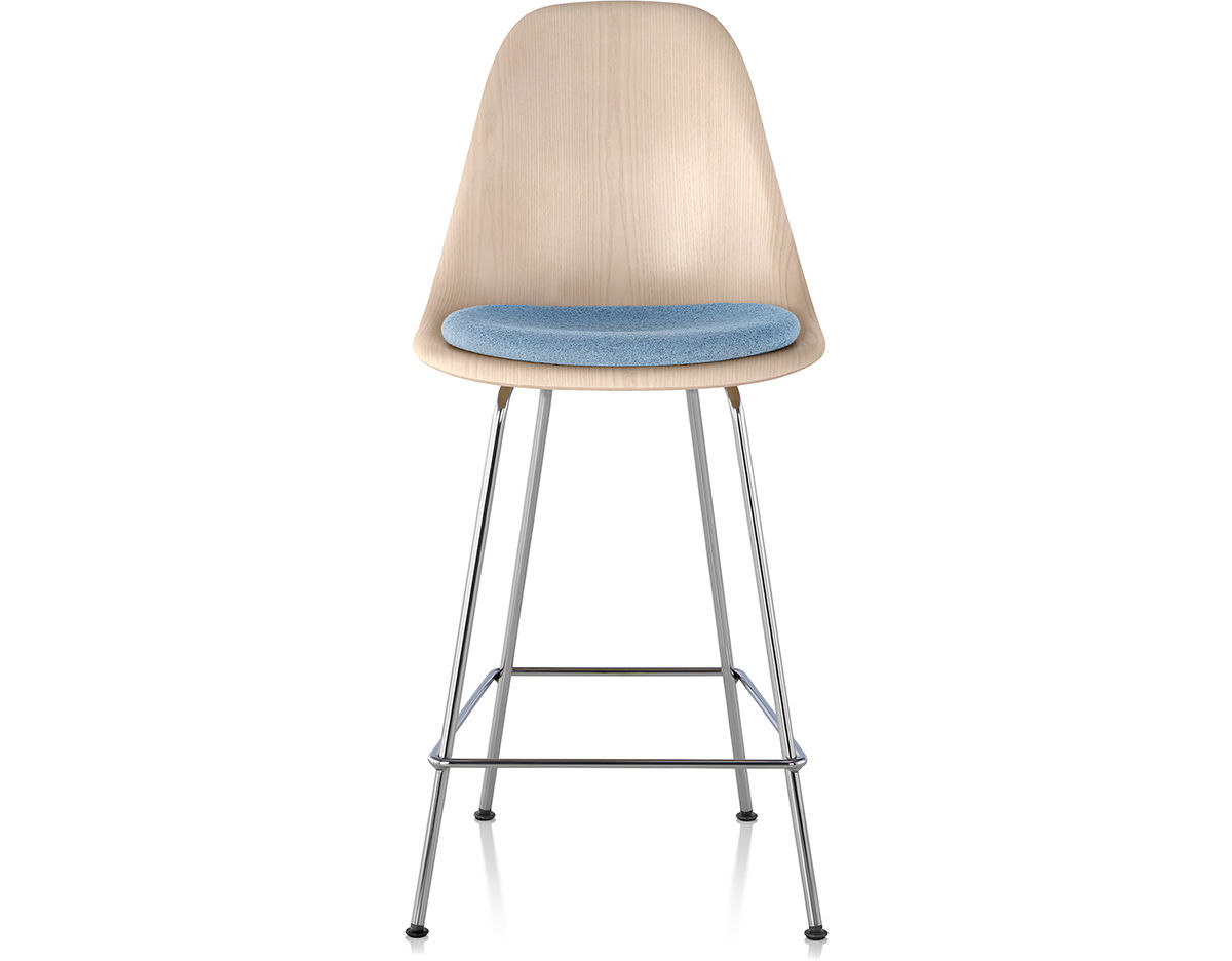 eames&reg; molded wood stool with seat pad
