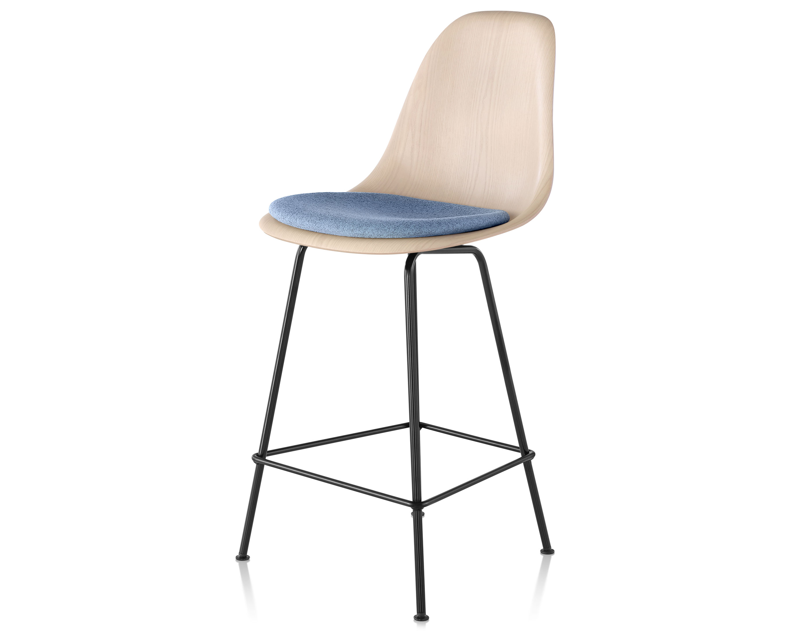 eames molded wood stool with seat pad
