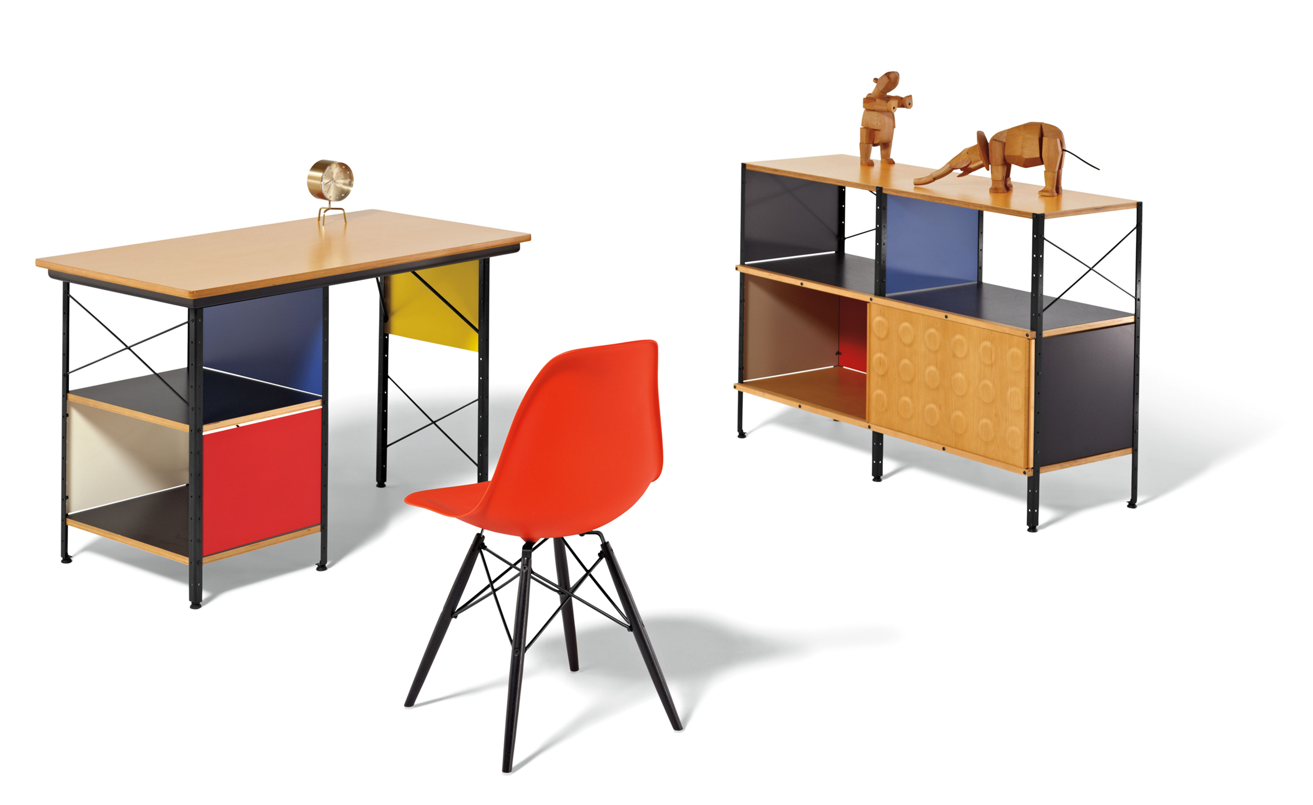 eames open storage desk unit