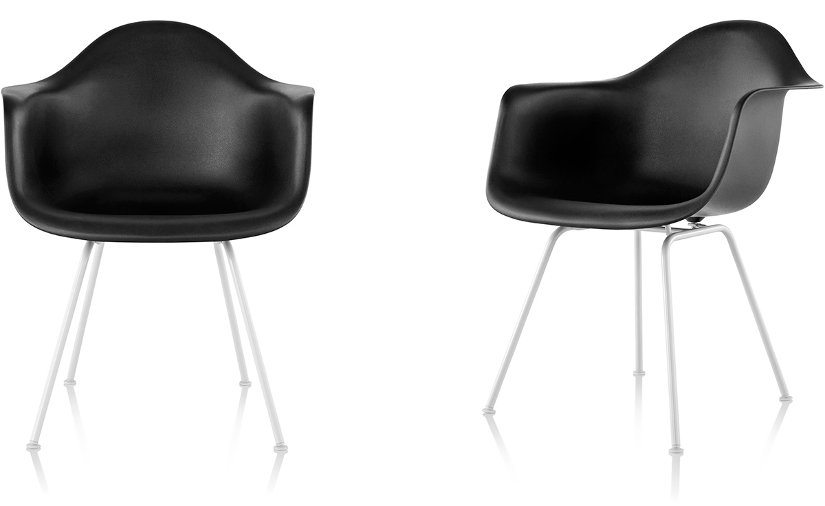 eames&reg; molded plastic armchair with 4 leg base