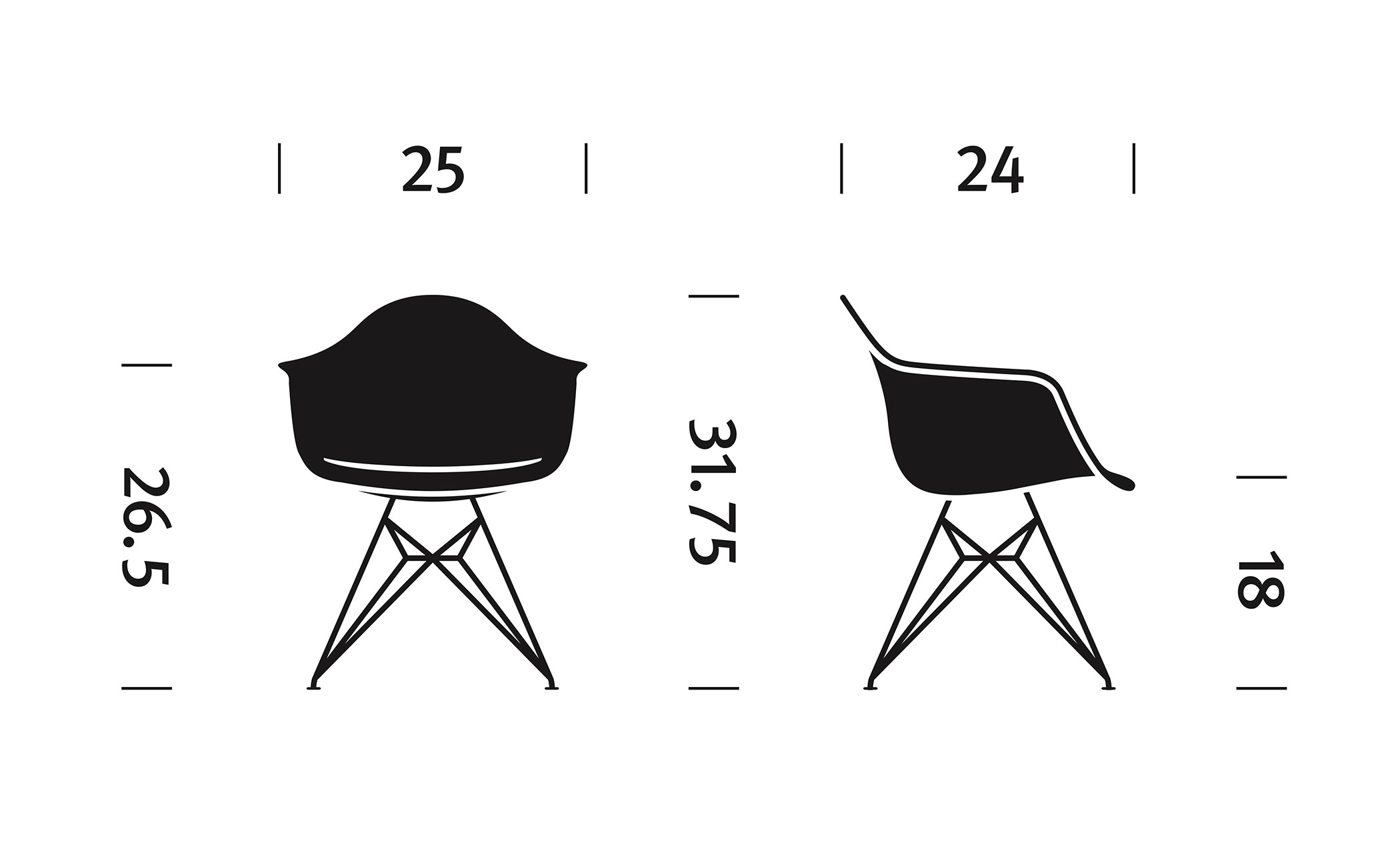 eames&reg; molded plastic armchair with wire base