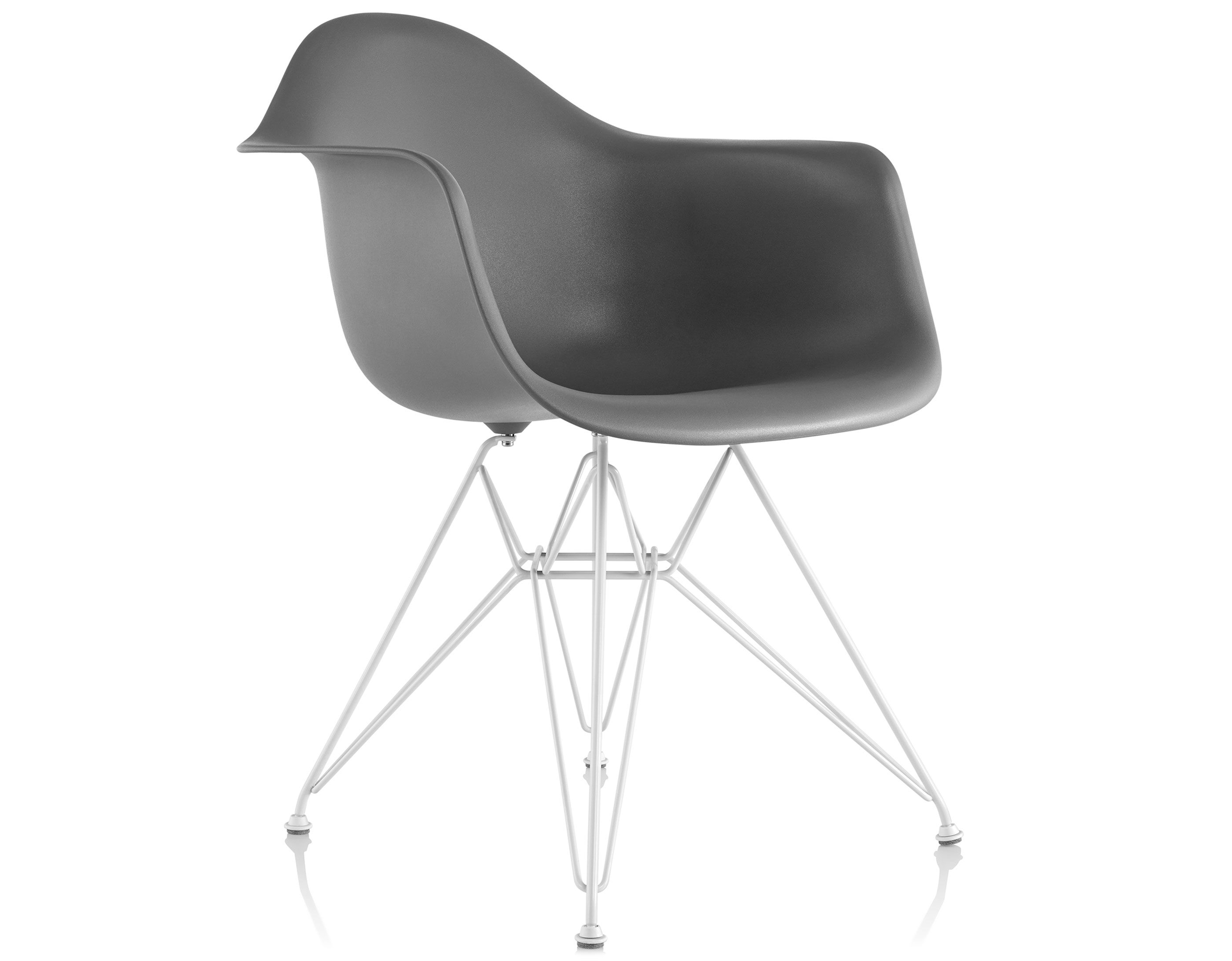 eames molded plastic armchair with wire base