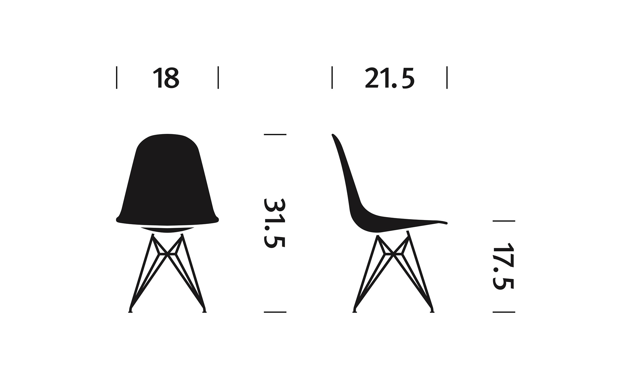eames&reg; molded plastic side chair with wire base
