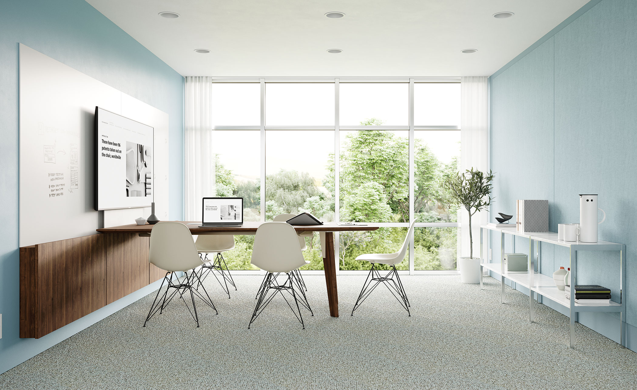 eames&reg; molded plastic side chair with wire base