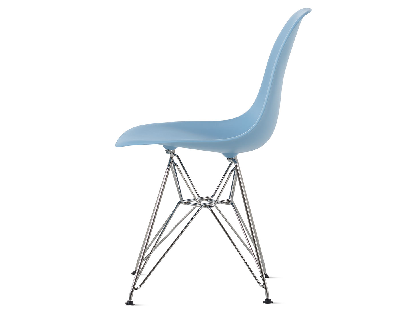 eames molded plastic side chair with wire base