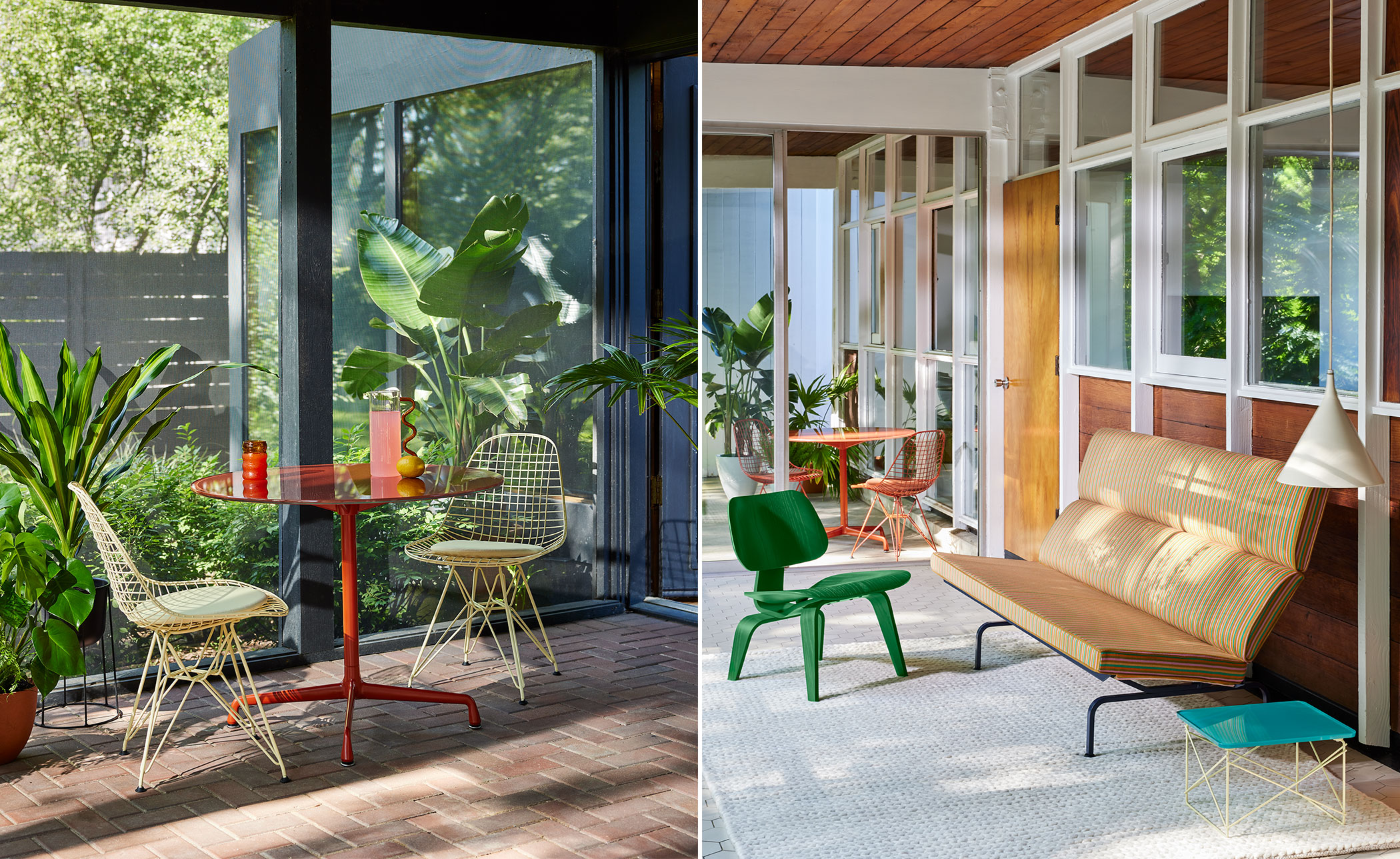eames round dining table, herman miller x hay