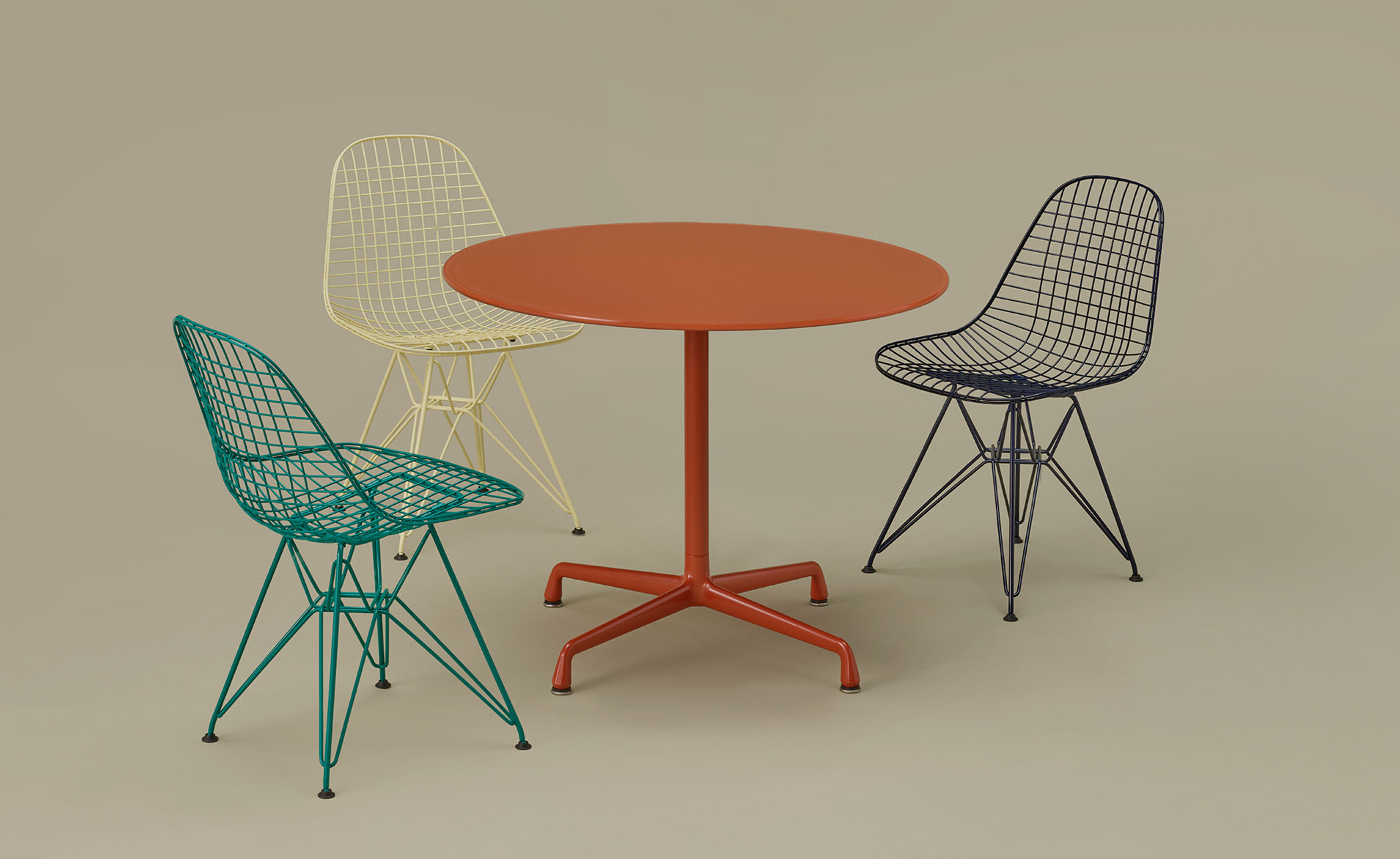 eames round dining table, herman miller x hay