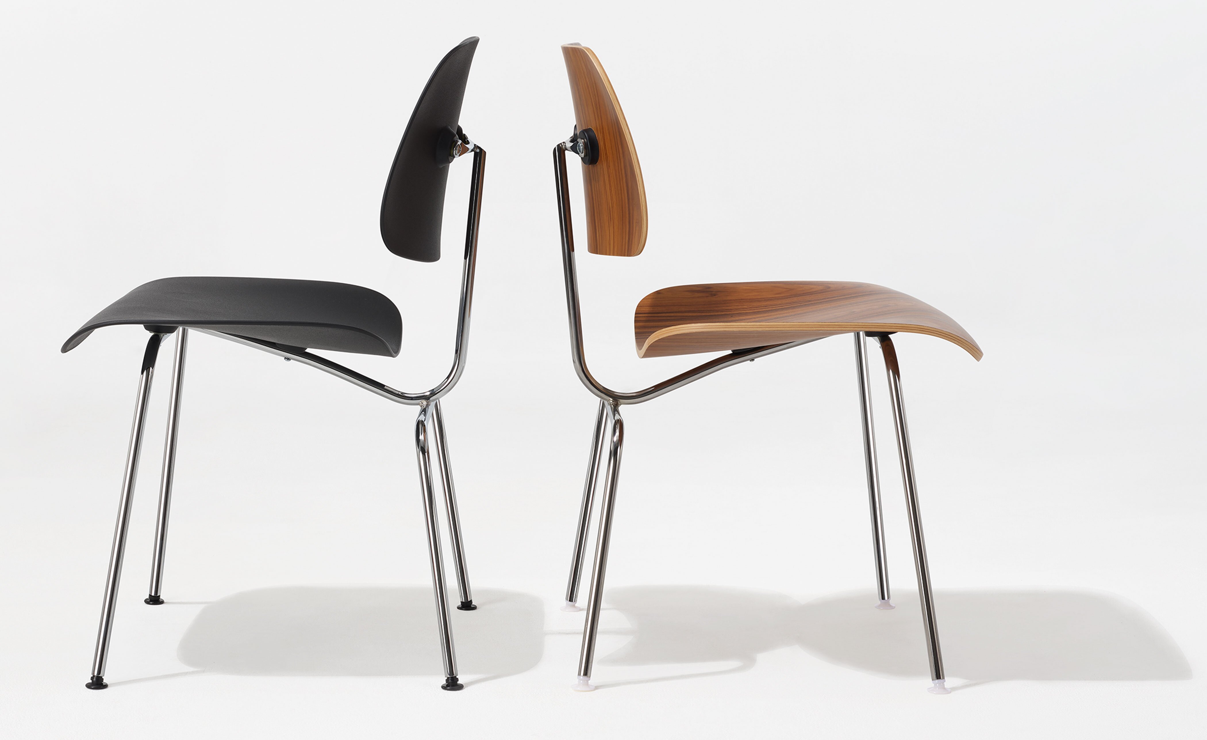 Eames Upholstered Molded Plastic Dining Chair Metal Base EC-127
