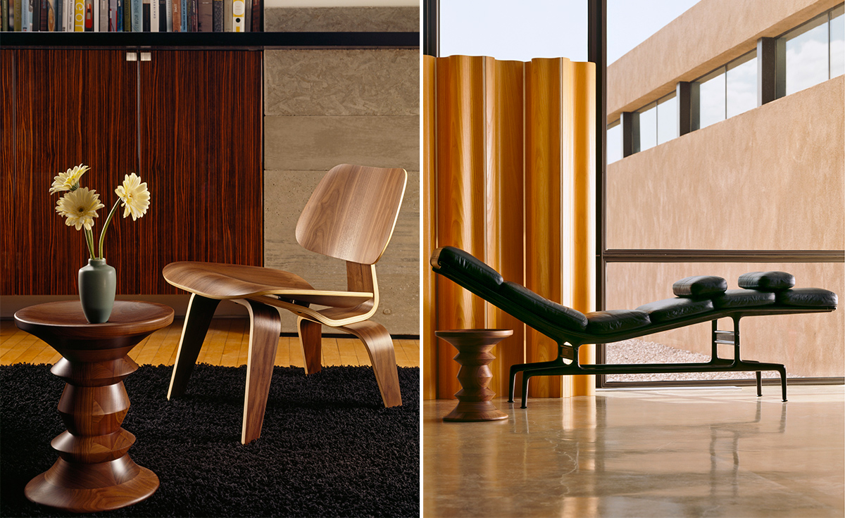 eames® walnut stool