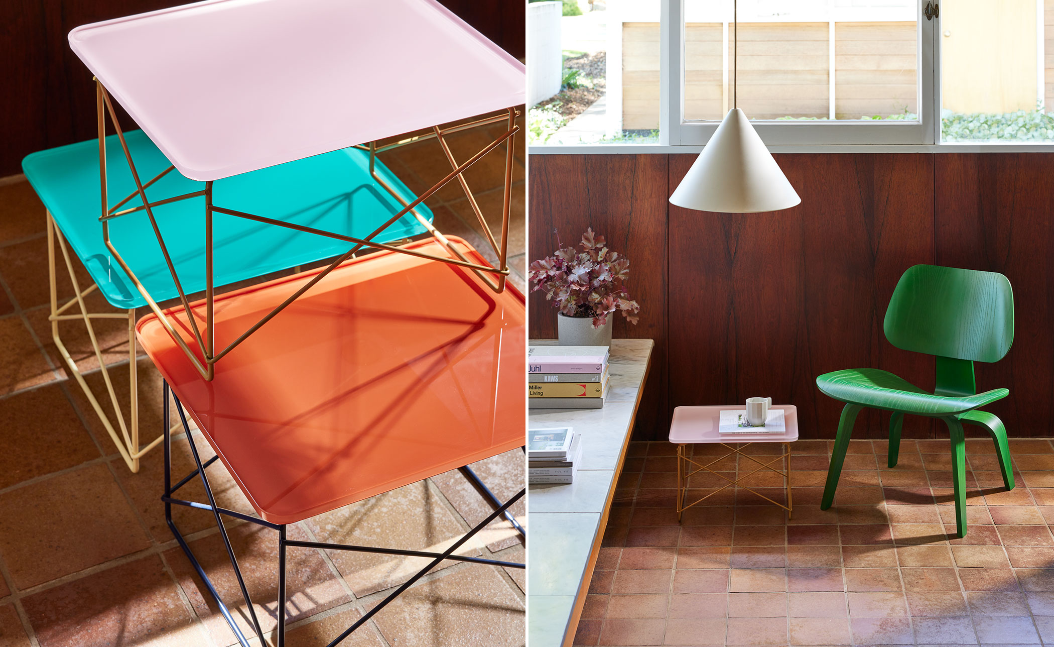 eames wire base low table, herman miller x hay