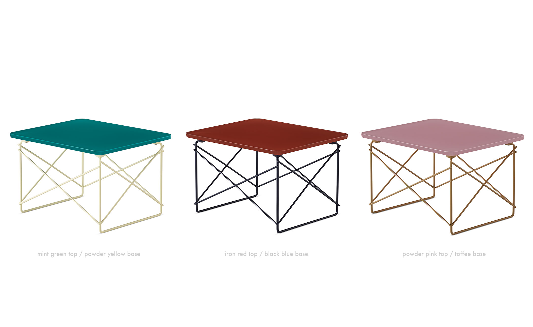 eames wire base low table, herman miller x hay