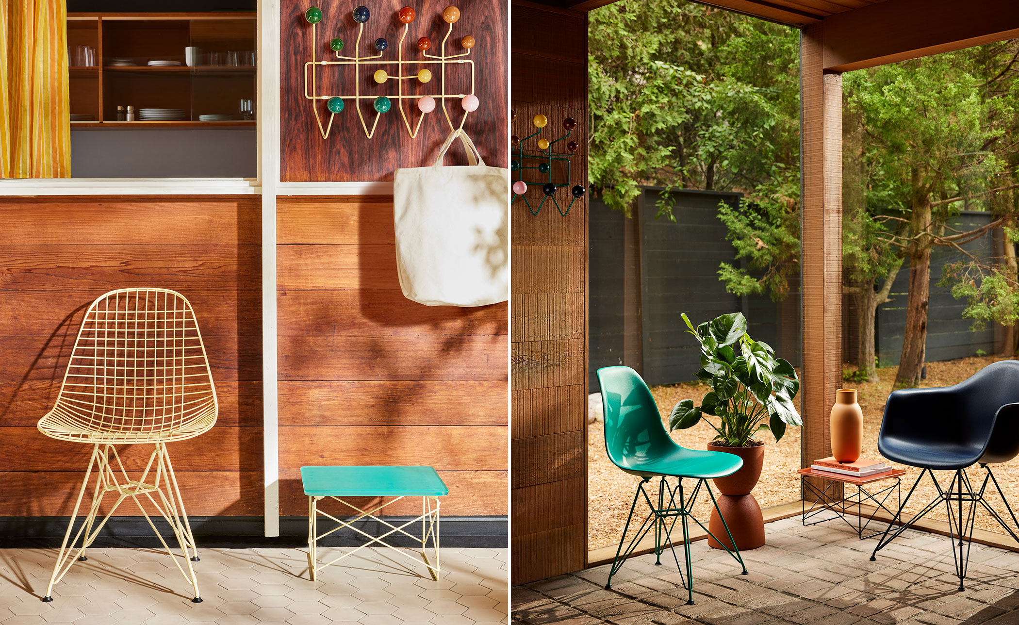 eames wire base low table, herman miller x hay