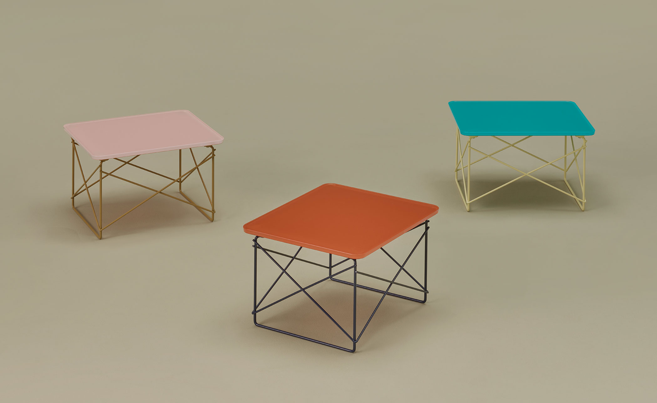 eames wire base low table, herman miller x hay