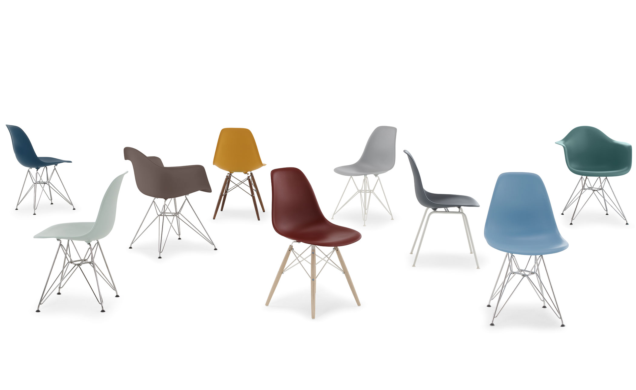 eames&reg; wire base side chair with seat pad