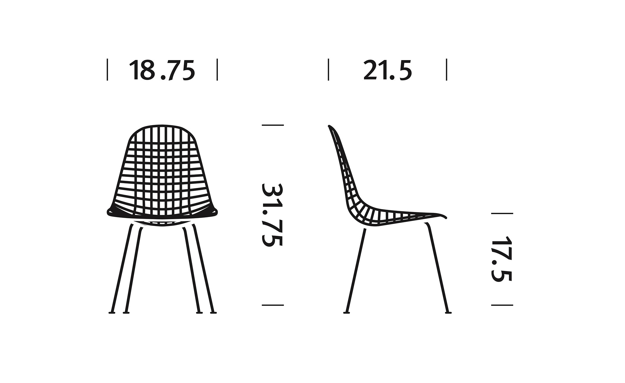 eames&reg; wire chair with 4 leg base outdoor