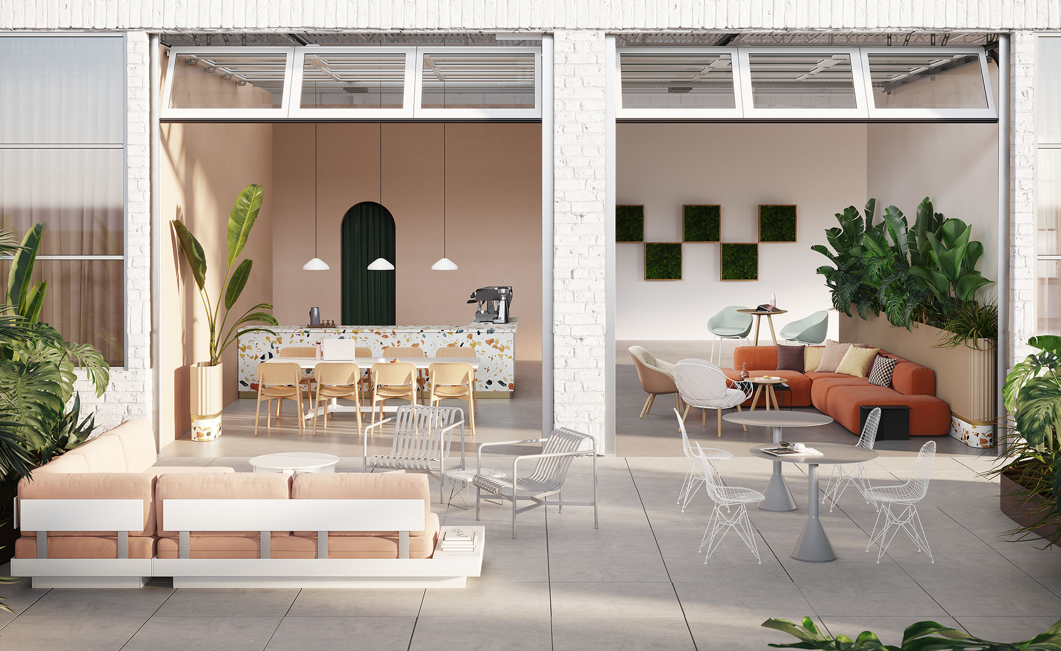 eames&reg; wire chair with 4 leg base outdoor