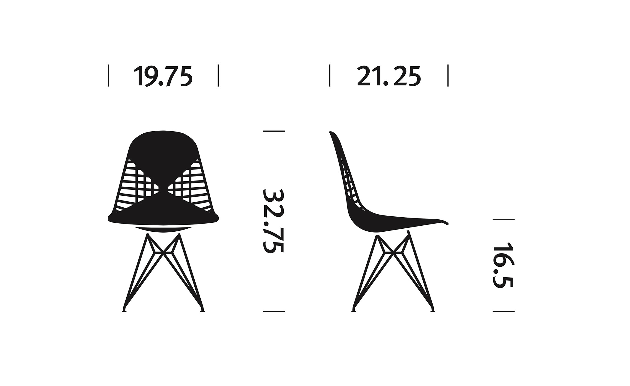 eames&reg; wire chair with bikini pad
