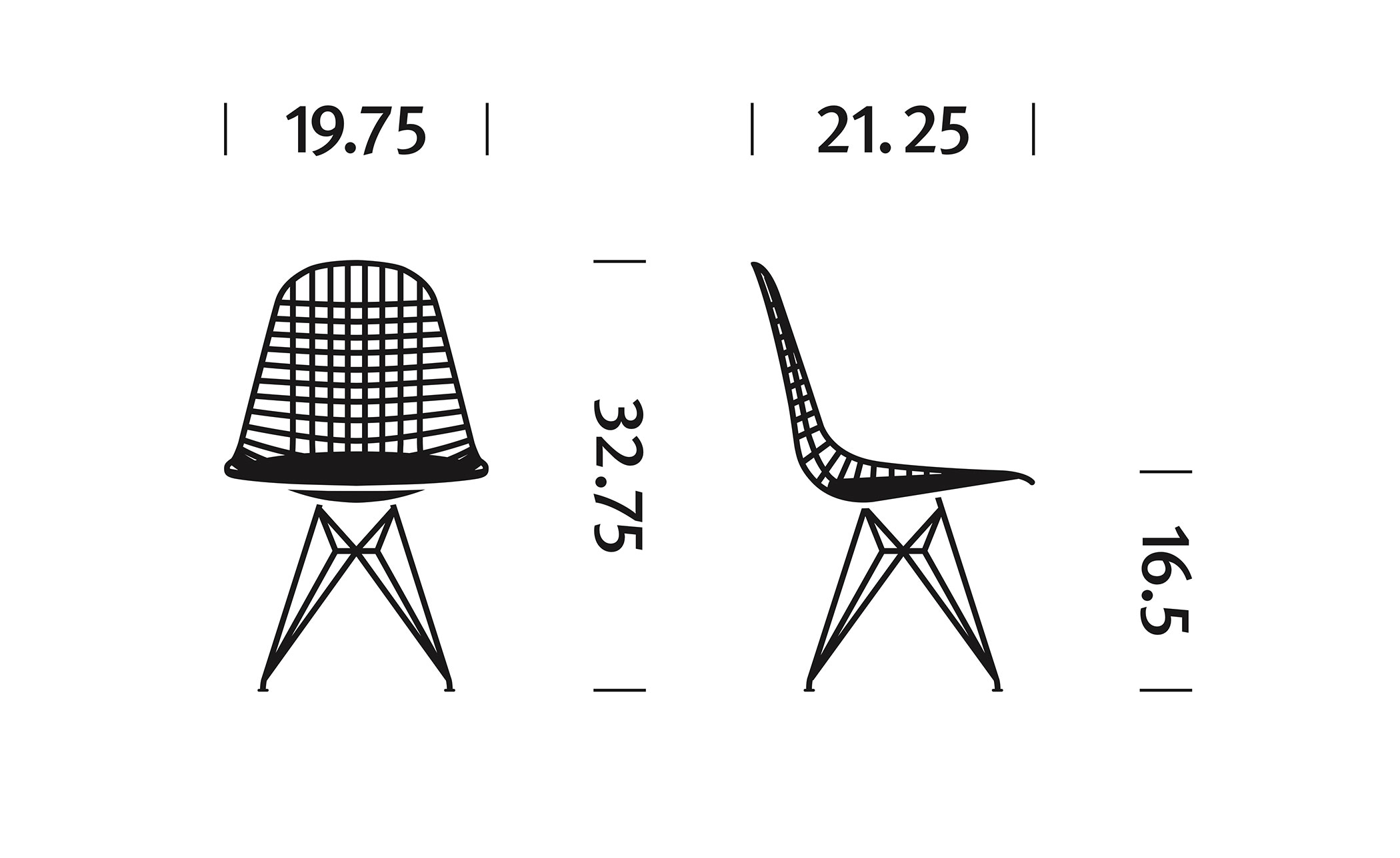eames wire chair, herman miller x hay