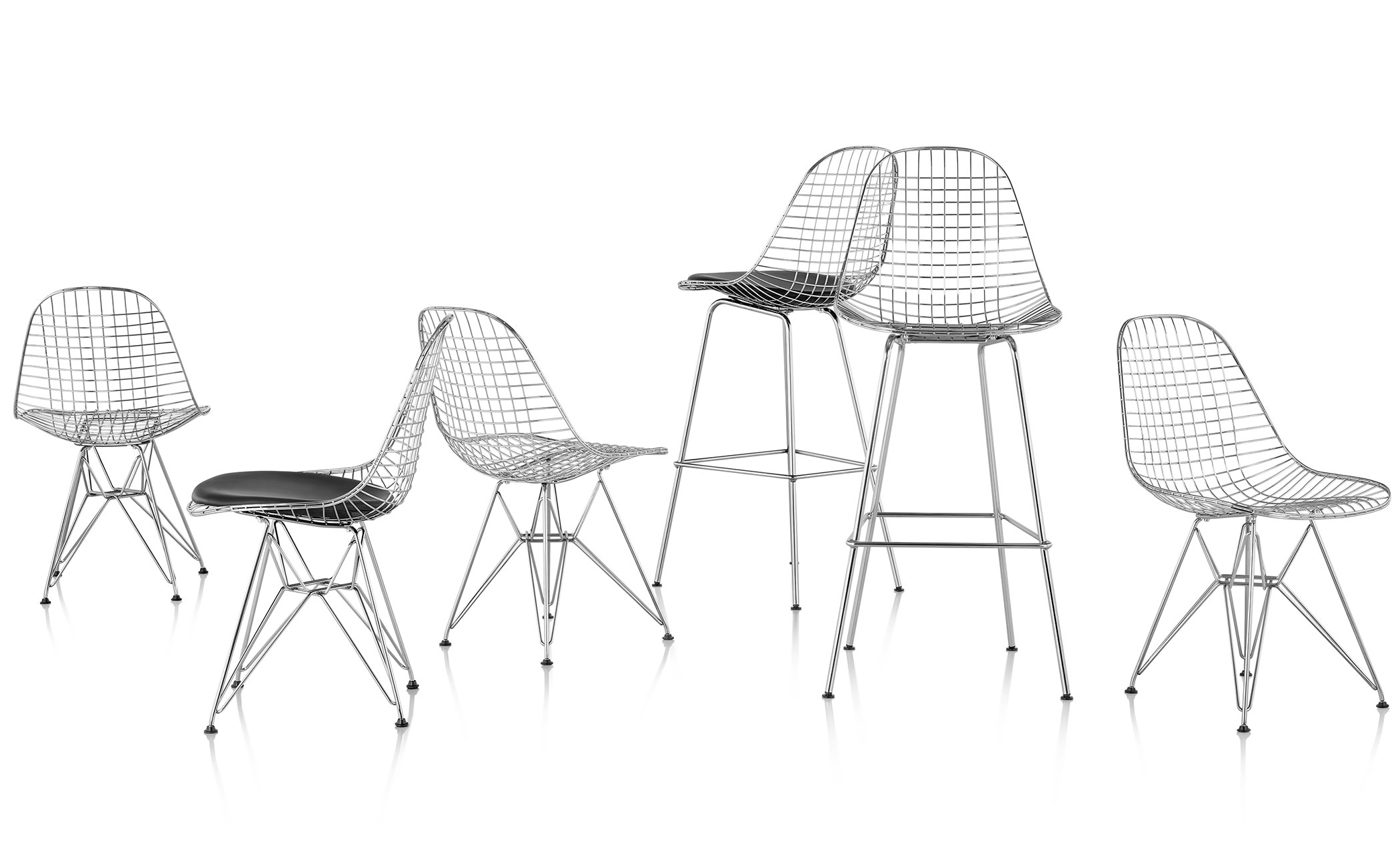 eames® wire chair with dowel base