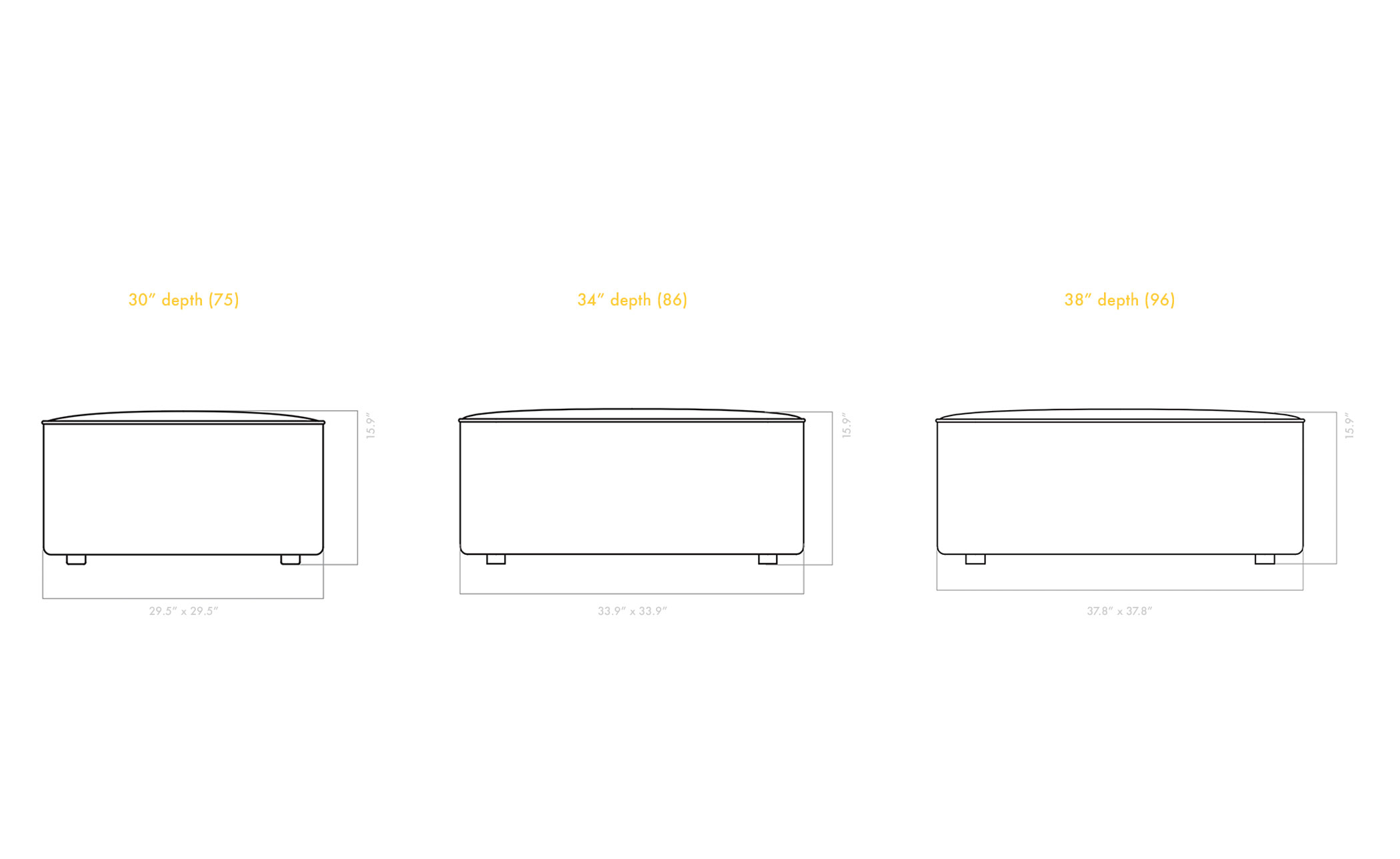 Eave Pouf 30" depth
