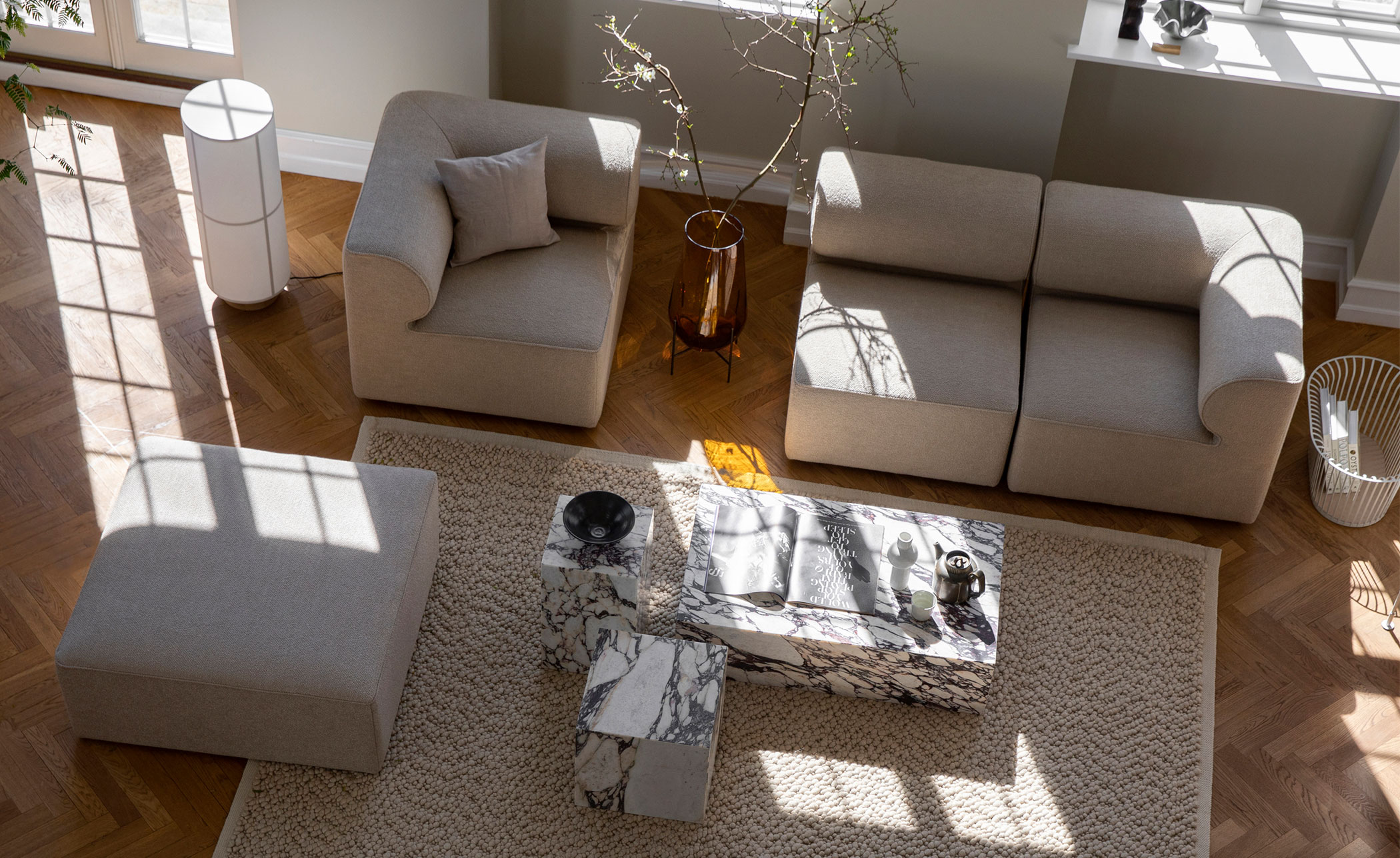 Eave Pouf 38" depth
