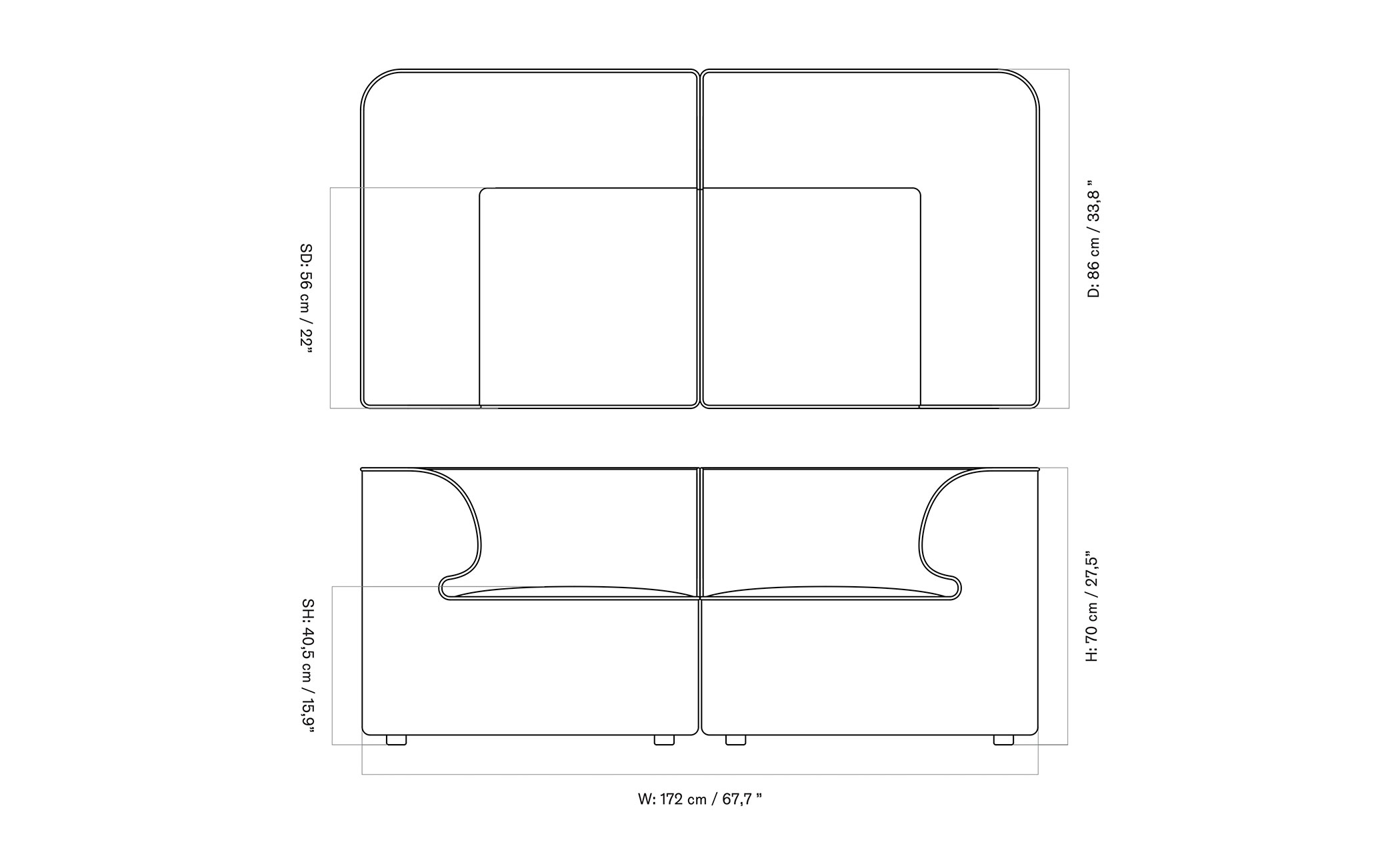 Eave Sofa 2 Seater