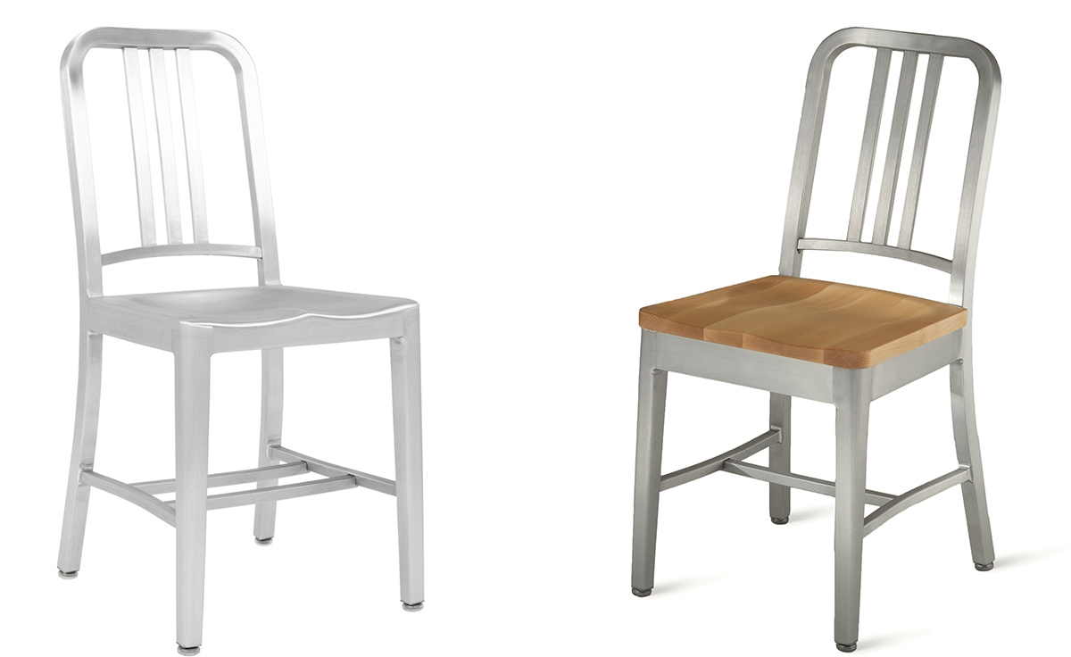 emeco navy chair with wood seat