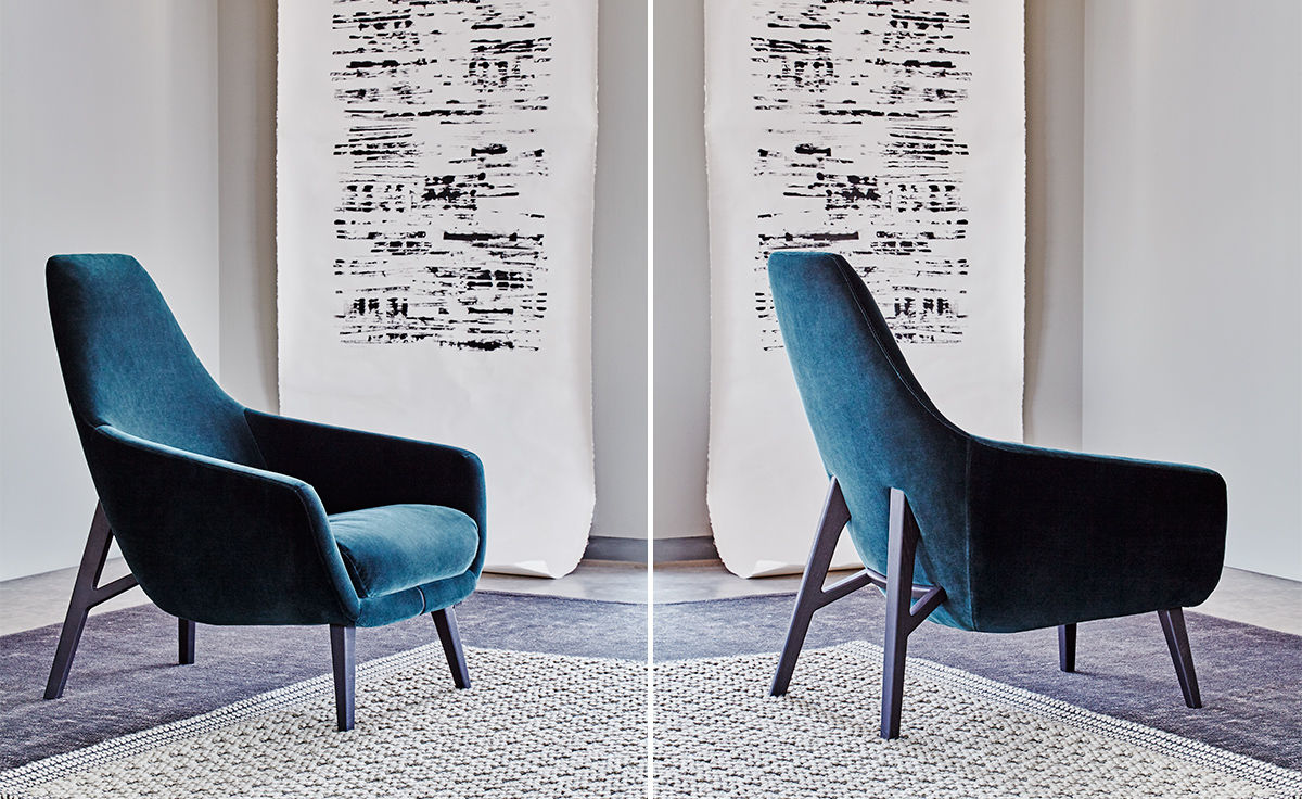 enzo lounge chair with wood base