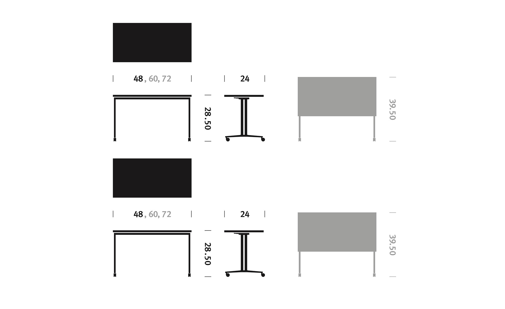 Everywhere Rectangular Flip-Top Table