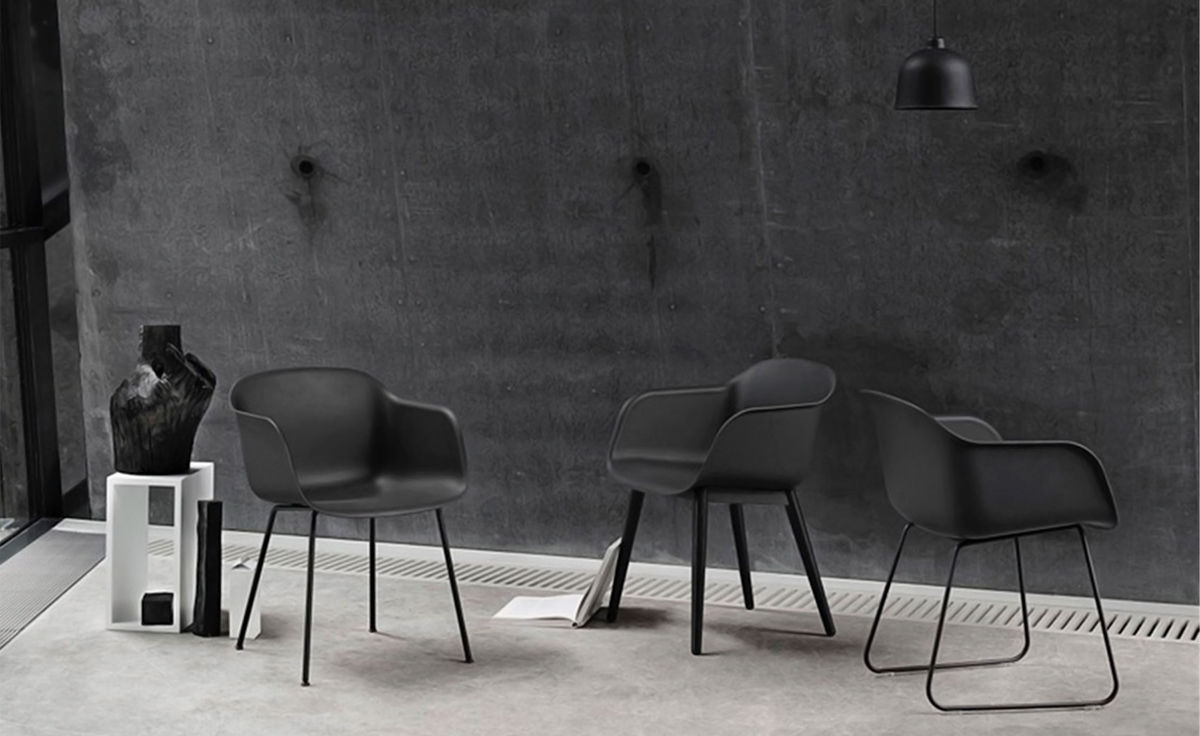 fiber armchair with sled base