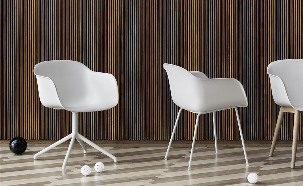 fiber armchair with tube base