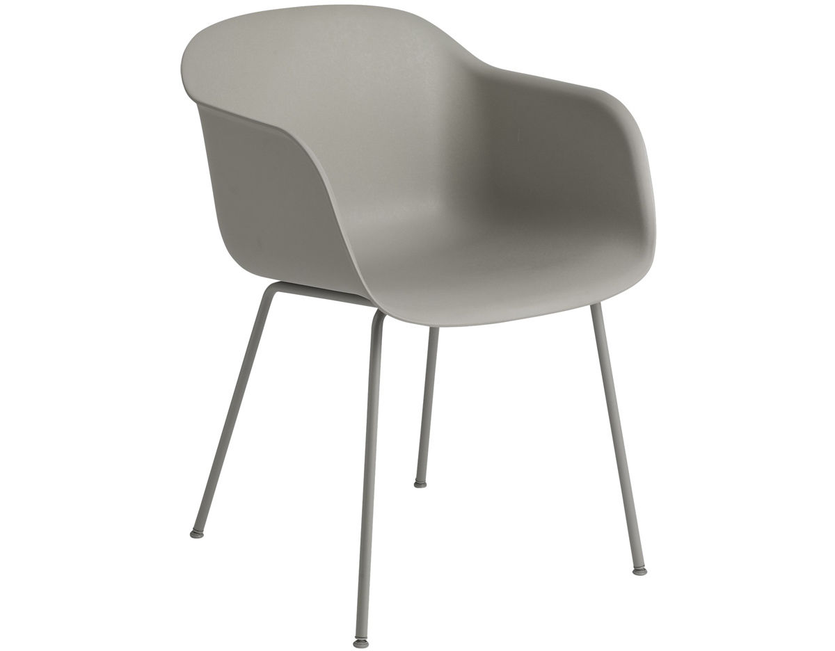 fiber armchair with tube base