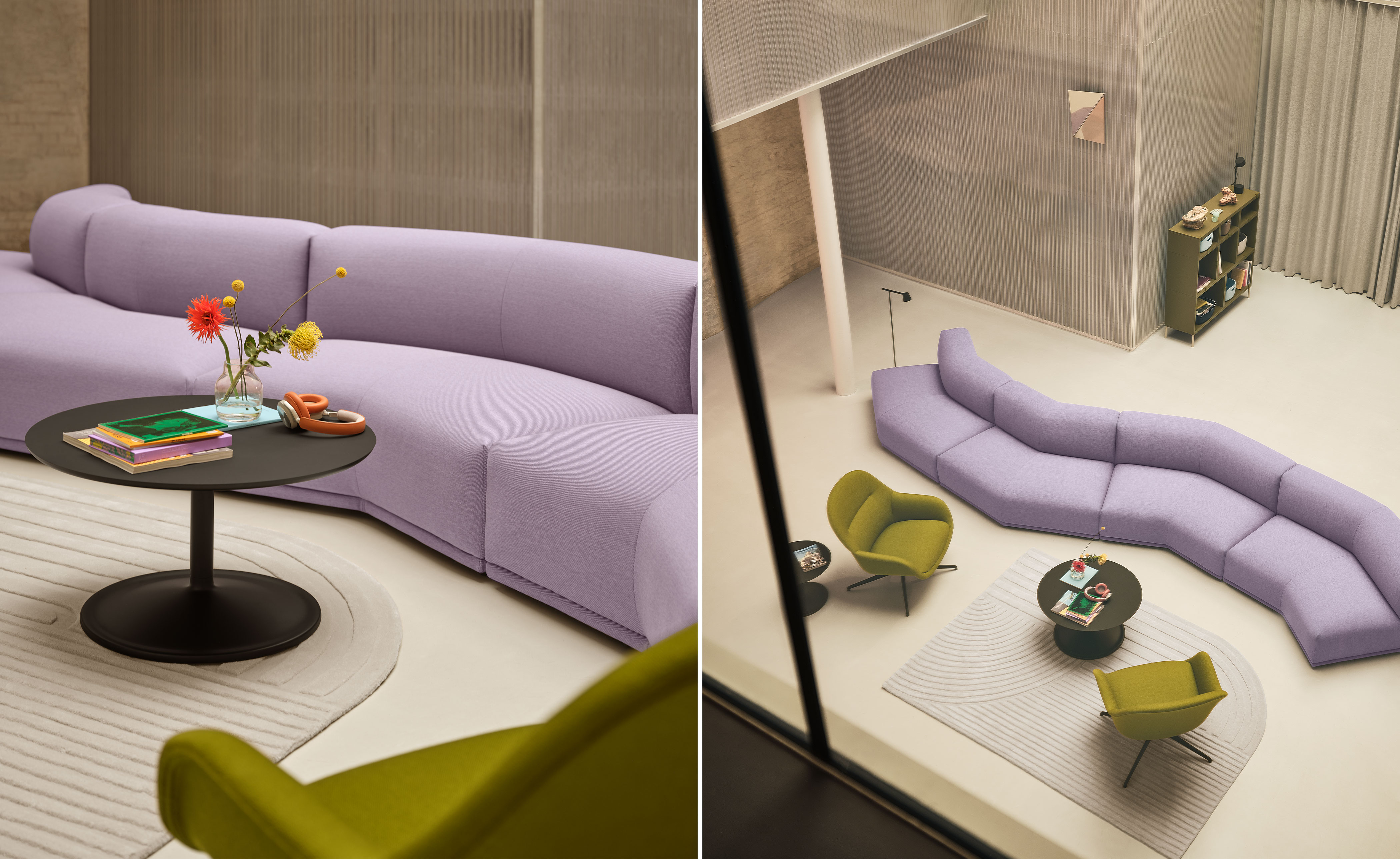 Fiber Lounge Armchair with Swivel Base