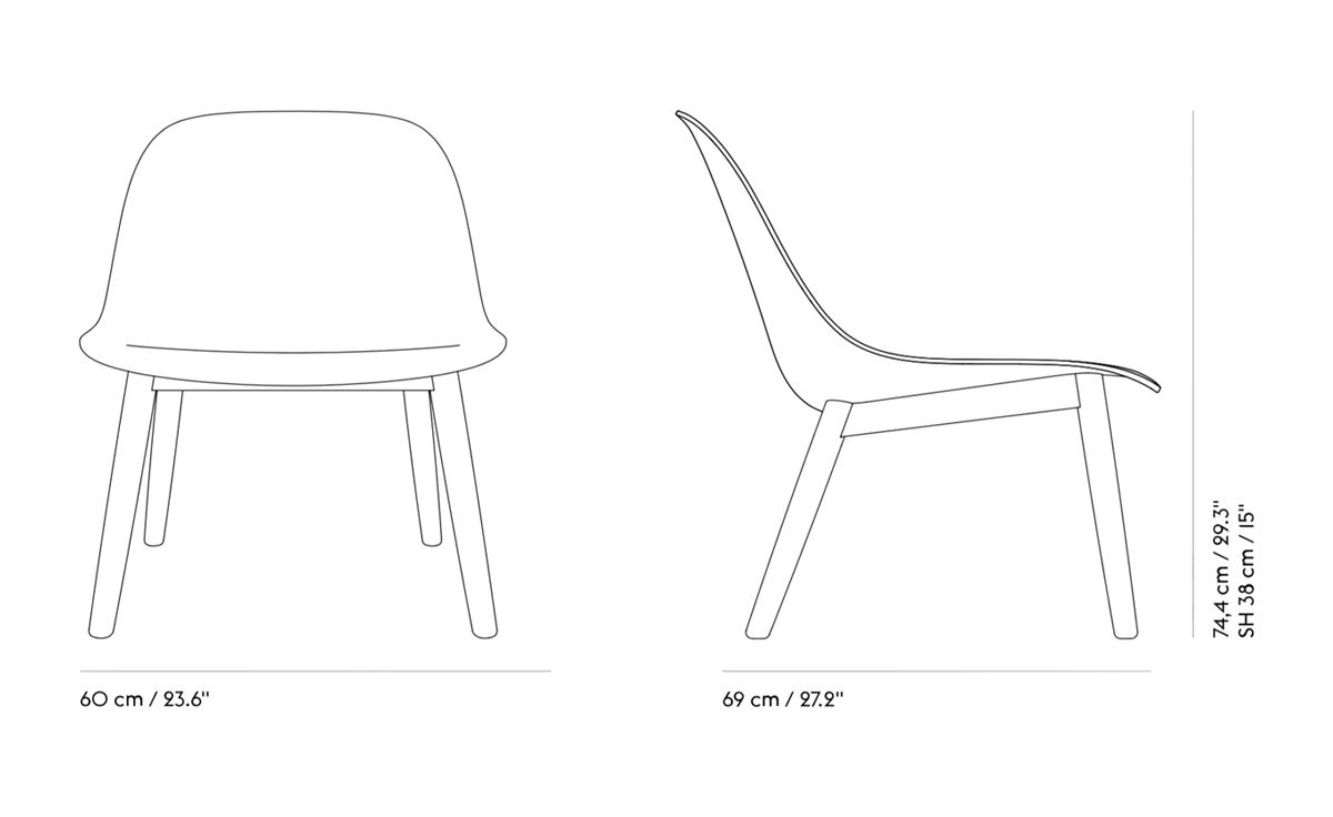 fiber lounge chair with wood base