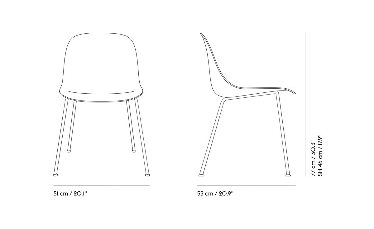 fiber side chair with tube base