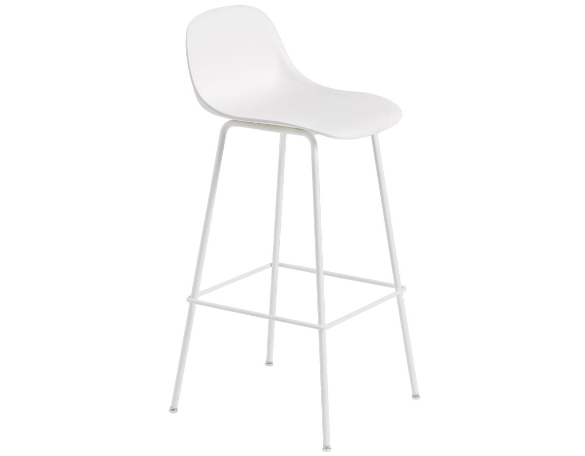 fiber stool with backrest and tube base