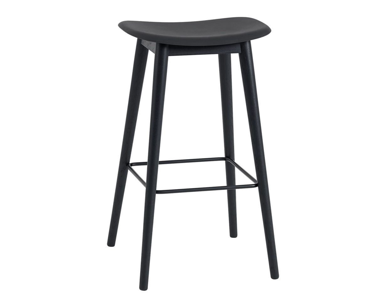 fiber stool with wood base