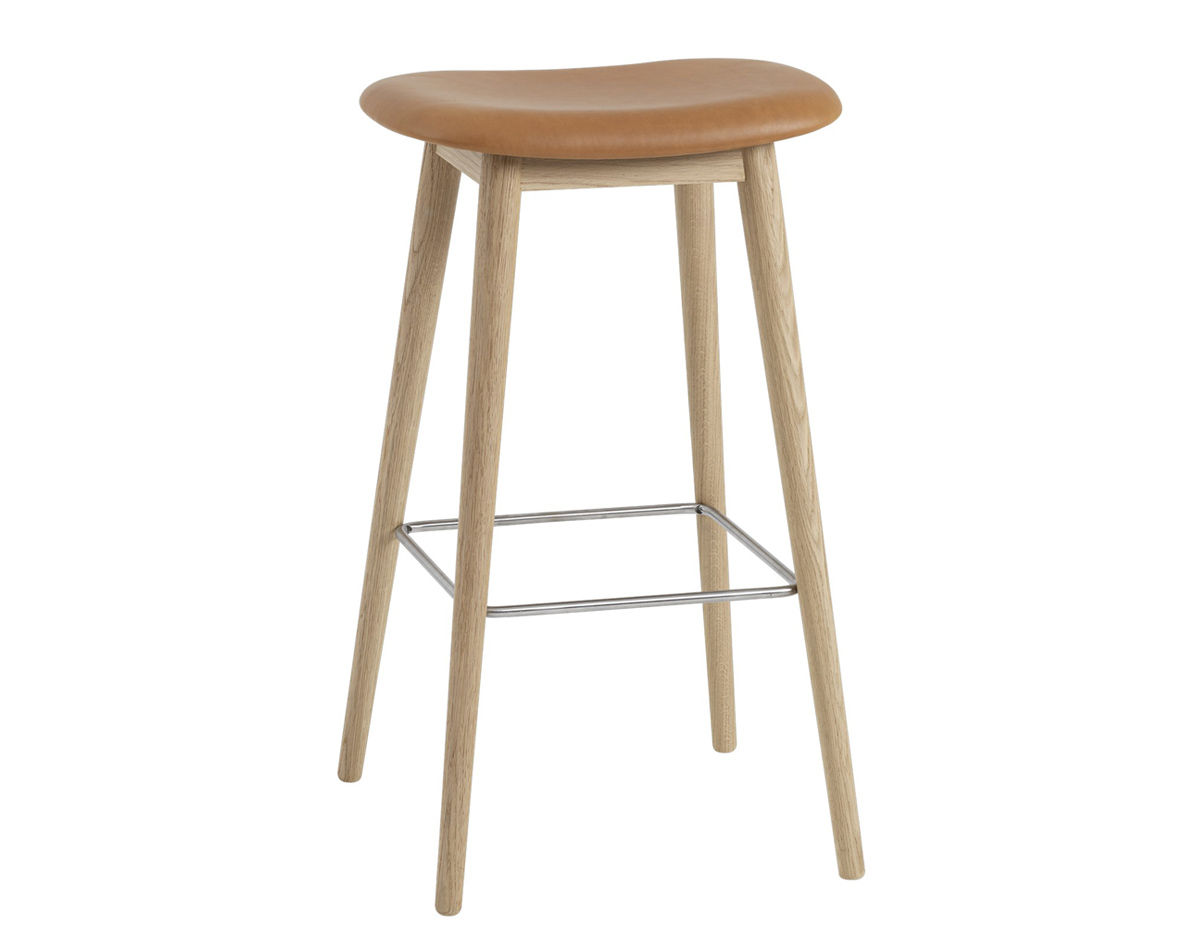 fiber stool with wood base