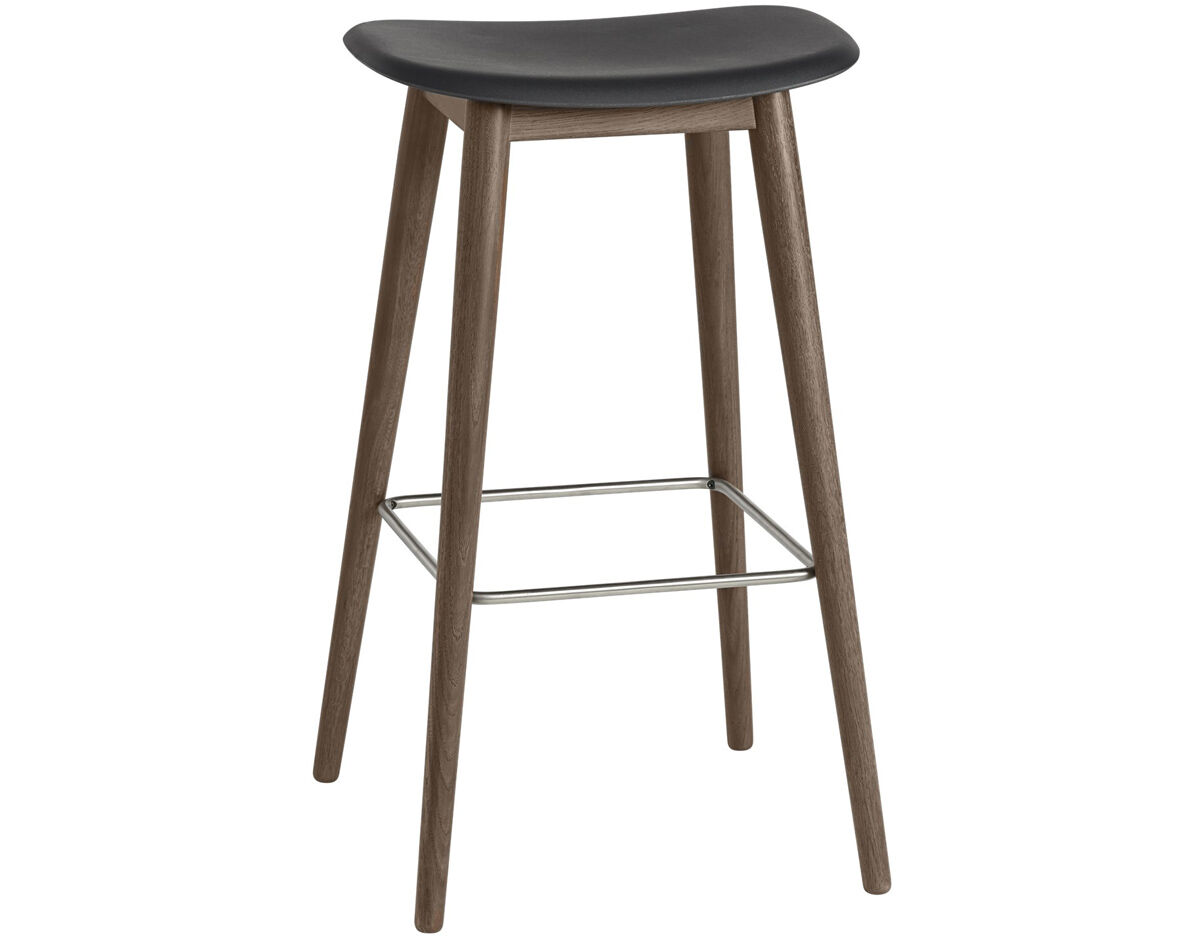 fiber stool with wood base