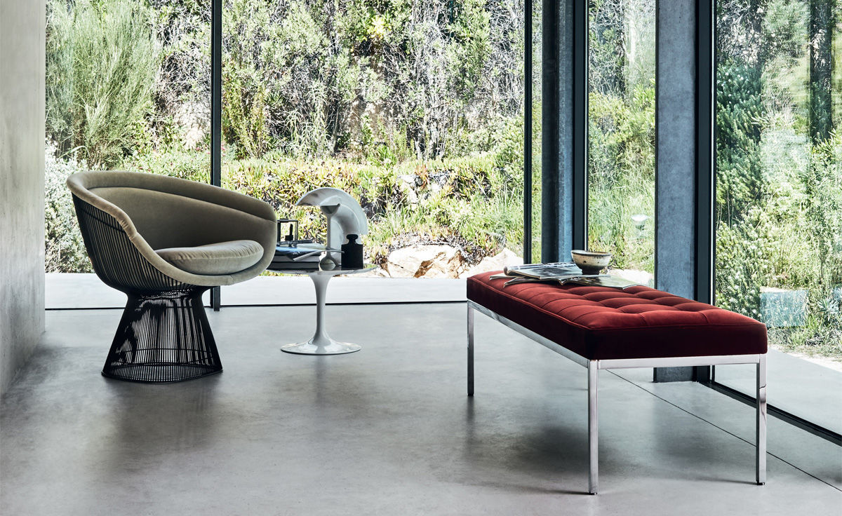 florence knoll relaxed two seat bench