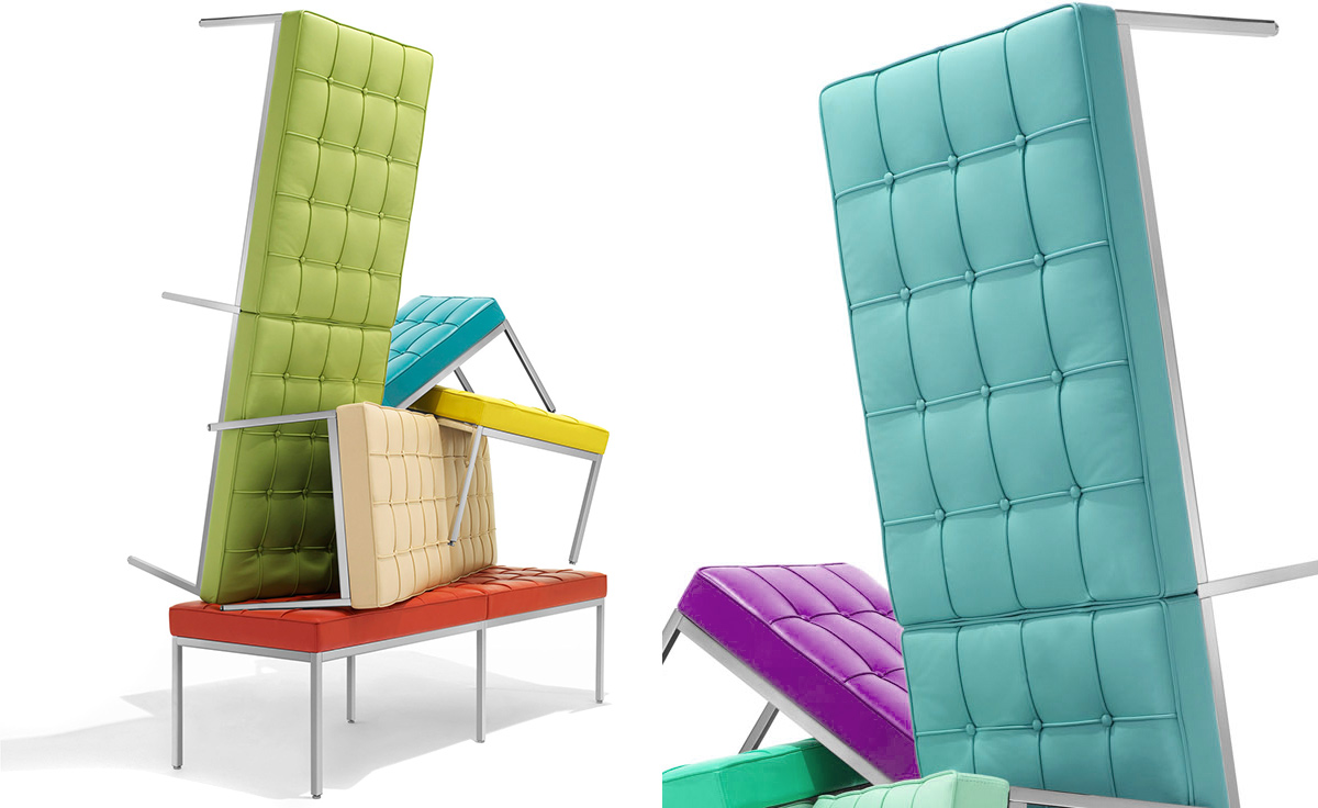 florence knoll three seat bench