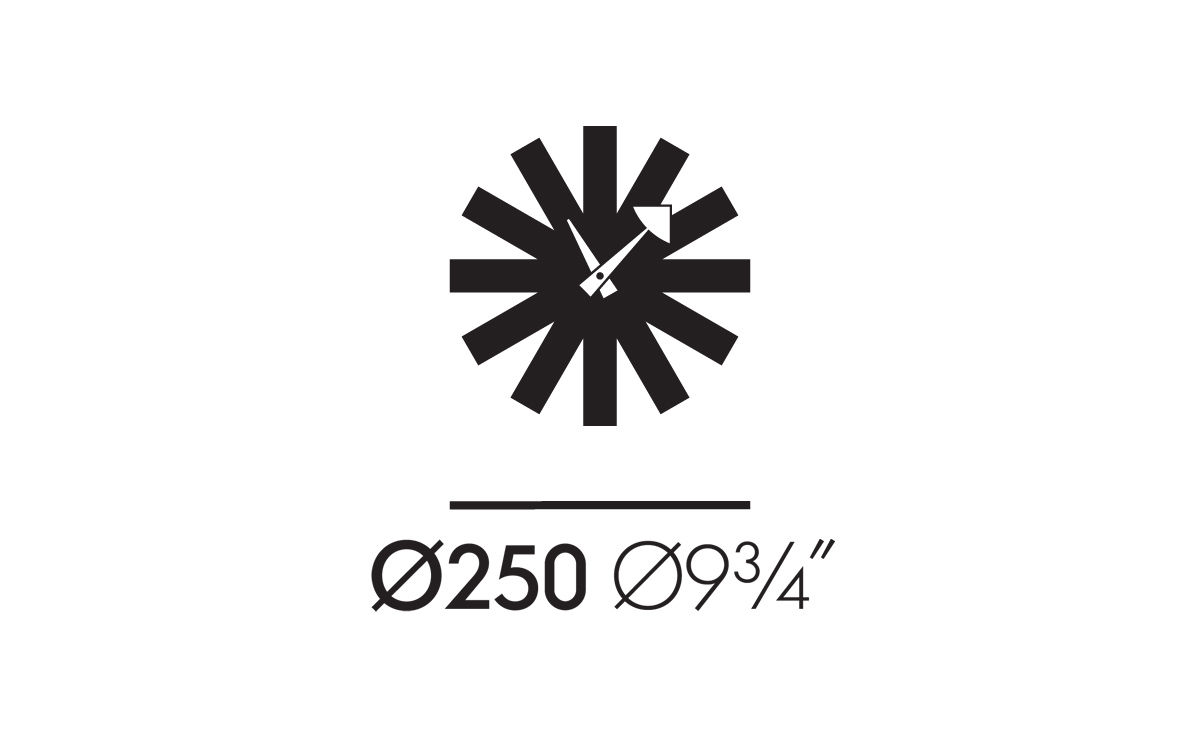 george nelson asterisk clock brass