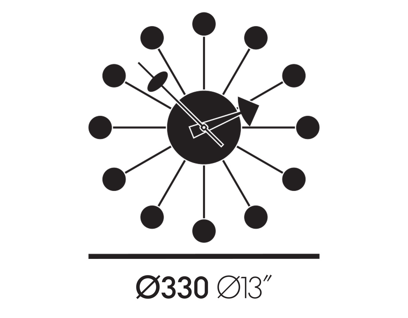 george nelson ball clock in orange