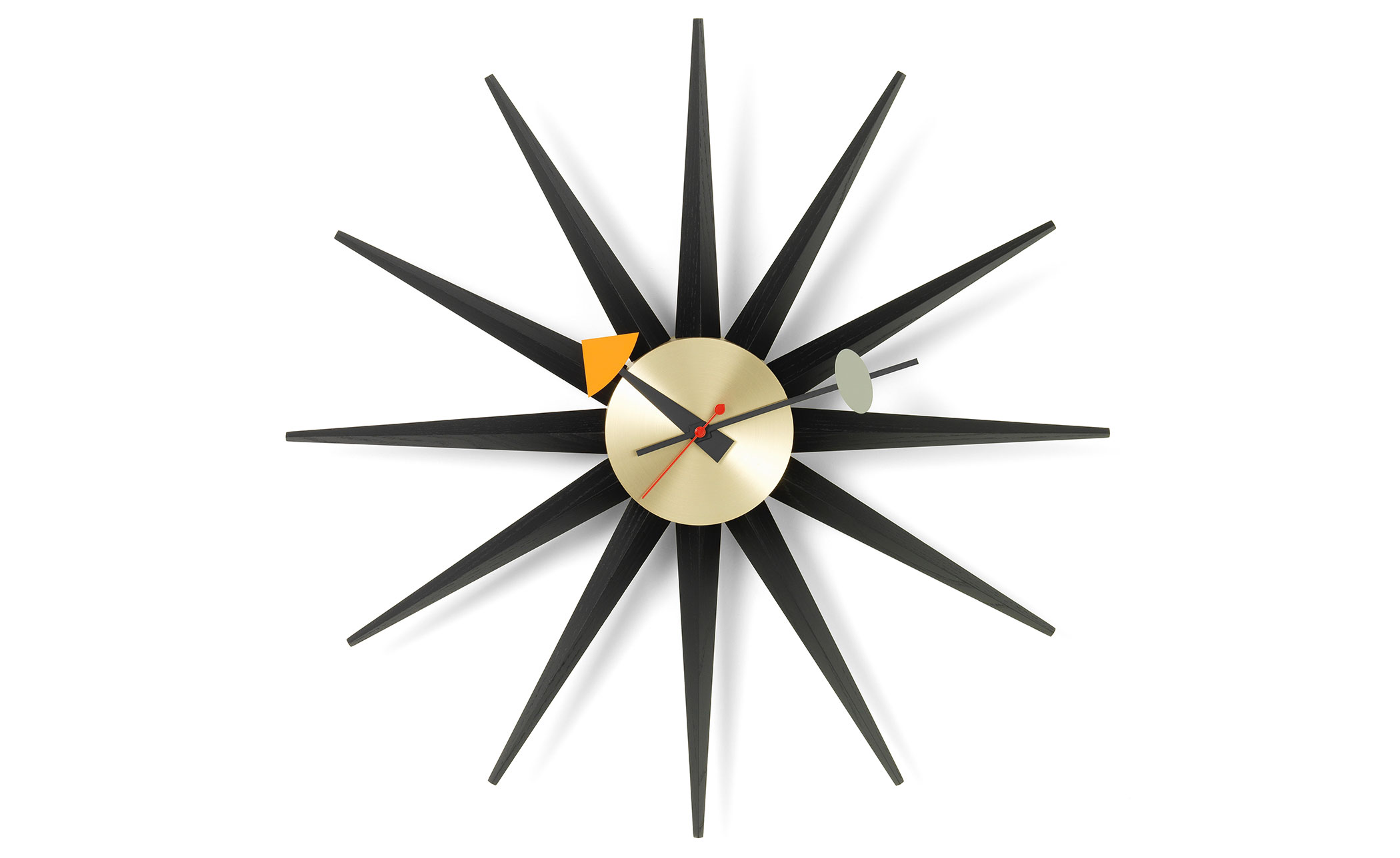 george nelson sunburst clock black/brass