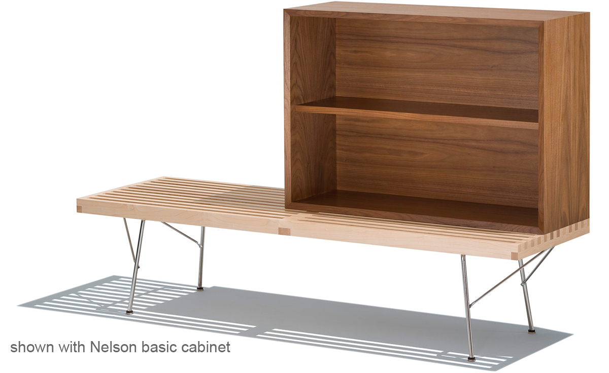 george nelson platform bench with metal base