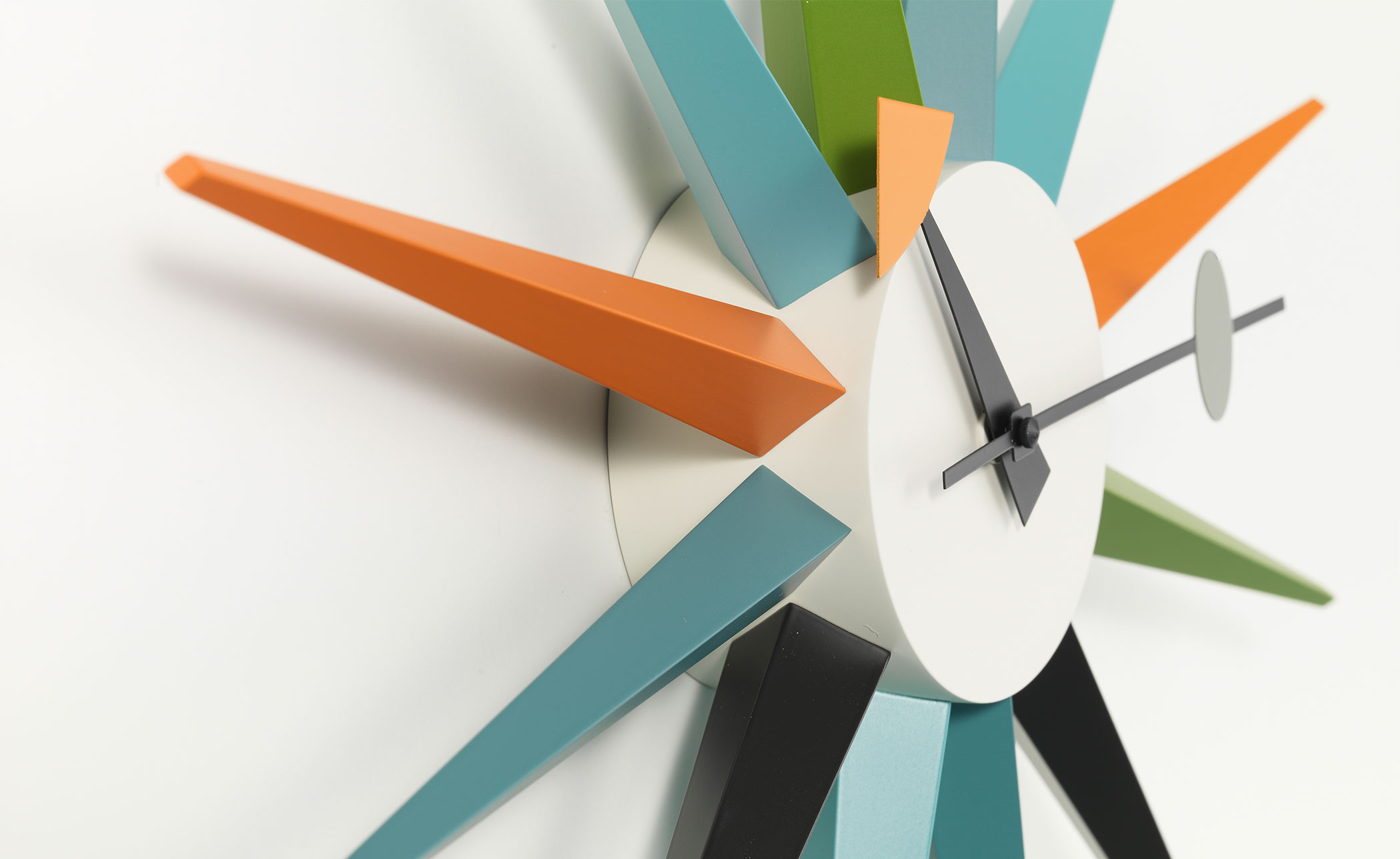 george nelson sunburst clock multicolor