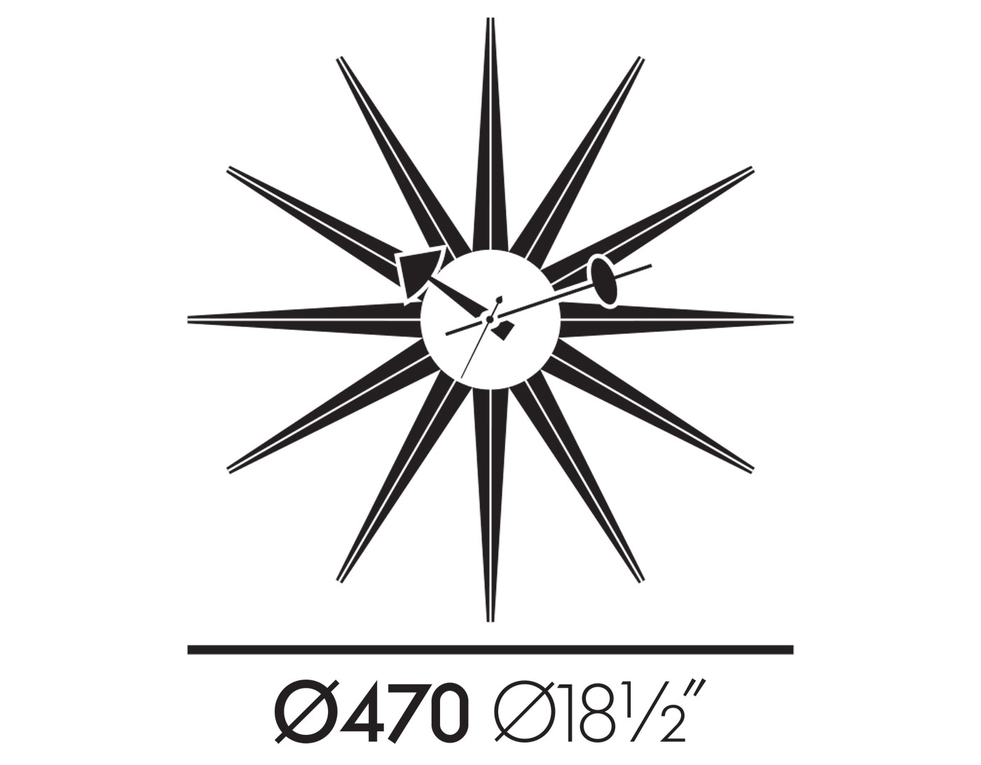 george nelson sunburst clock multicolor